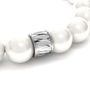 5x7mm 925 Sterling Silver Worked tube bead with large hole x1