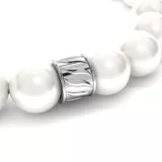 5x7mm 925 Sterling Silver Worked tube bead with large hole - Fine Gold Plated x1