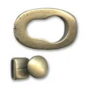 Hook and eye clasp Oval 10mm lace Bronze tone x1