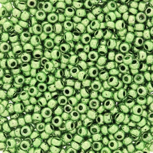 Preciosa Seed Beads 11/0 2 mm - Terra Metallic - Light Green x20g