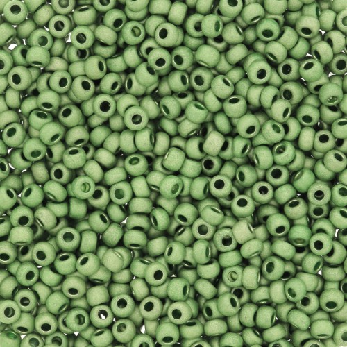 Preciosa Seed Beads 11/0 2 mm - Terra Metallic Matte Light Green x20g