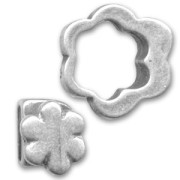 Hook and eye clasp Flower 10mm lace Old silver tone x1|raw }}