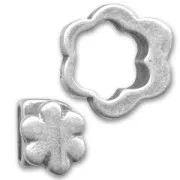 Hook and eye clasp Flower 10mm lace Old silver tone x1