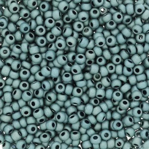 Preciosa Seed Beads 11/0 2 mm - Matte Metallic Terra - Blue-Gray x20g