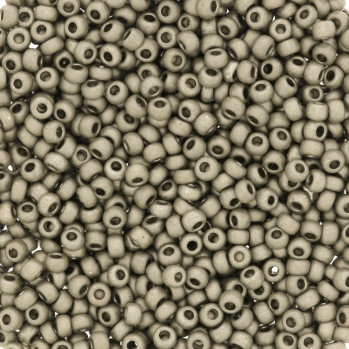 Preciosa Seed Beads 11/0 2 mm - Terra Metallic Matte - Dark Gray x20g