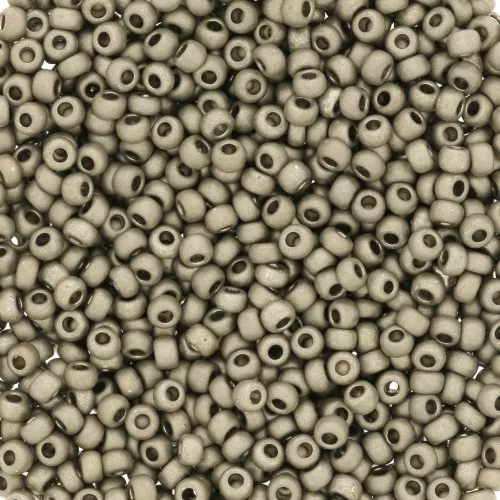 Preciosa Seed Beads 11/0 2 mm - Terra Metallic Matte - Dark Gray x20g