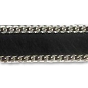 Leather lace 10mm Black with chain x30cm