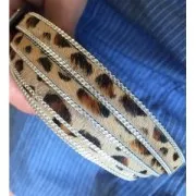 Leather lace lace 10mm Leopard x30cm