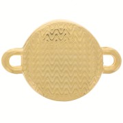 12mm Round spacer with epoxy resin 2 rings - Fine Gold-plated - White x1