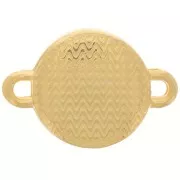 12mm Round spacer with epoxy resin 2 rings - Fine Gold-plated - White x1