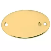 25x15mm Oval worked connector with small dots - 3 micron Gold plated x1