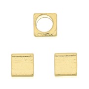 3mm Cube bead - Fine Gold Plated x1|raw }}