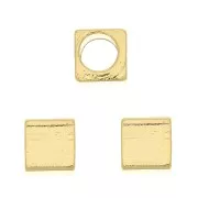 3mm Cube bead - Fine Gold Plated x1