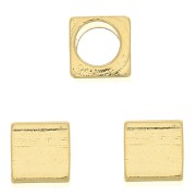 4mm Cube bead - Fine Gold Plated x1