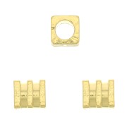 3mm Worked cube bead - Fine Gold Plated x1|raw }}