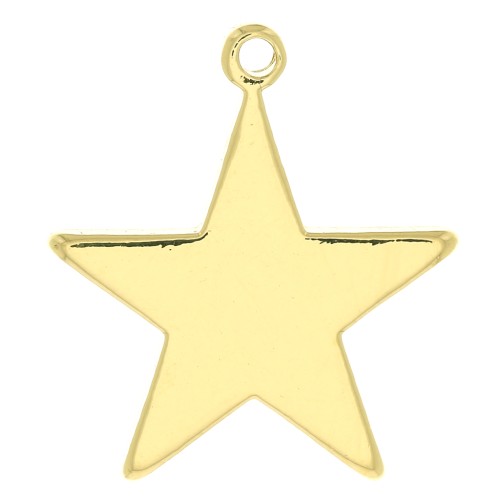 14x12.5mm Star pendant - 3 micron gold plated x1