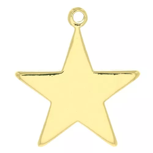14x12.5mm Star pendant - 3 micron gold plated x1