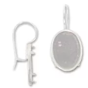 925 Sterling Silver Earwires with flat back setting x2