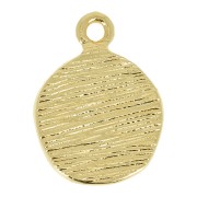 17x13mm Irregular round charm with starfish - 3 micron gold plated x1