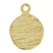 17x13mm Irregular round charm with starfish - 3 micron gold plated x1