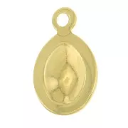 10.5x6.5mm Curved oval charm - 3 micron gold plated x1