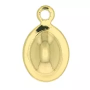 10.5x6.5mm Curved oval charm - 3 micron gold plated x1