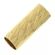 10x4mm Straight faceted tube bead - 3 micron Gold Plated x1