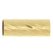 10x4mm Straight faceted tube bead - 3 micron Gold Plated x1