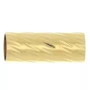 10x4mm Straight faceted tube bead - 3 micron Gold Plated x1