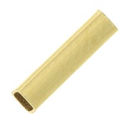 8x2mm Straight rectangle tube bead - 3 micron Gold plated x1|raw }}