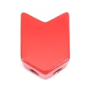 11.5x8mm Arrow shaped zamac bead - Red x1
