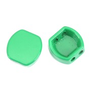 9.5x10mm Rounded square zamac bead - Green x1