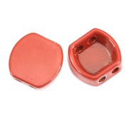 9.5x10mm Rounded square zamac bead - Brown x1