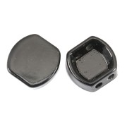 9.5x10mm Rounded square zamac bead - Black x1
