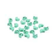 6.5x8mm Zamac Chevron-shaped bead - Turquoise Green x1