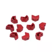 6.5x8mm Zamac Chevron-shaped bead - Red x1