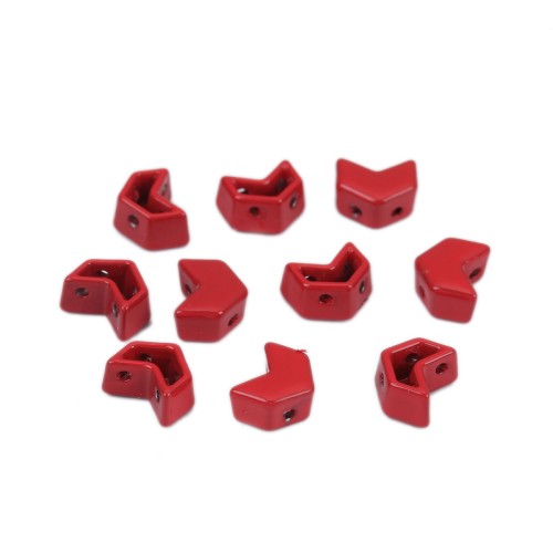 6.5x8mm Zamac Chevron-shaped bead - Red x1