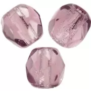 Fire Polished faceted round beads 4mm Amethyst  x50