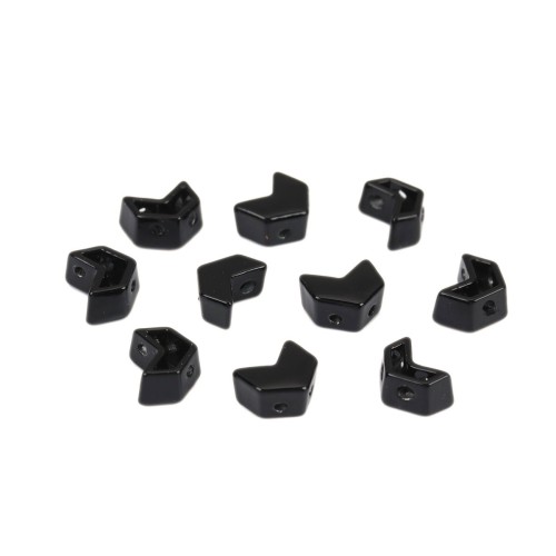 6.5x8mm Zamac Chevron-shaped bead - Black x1