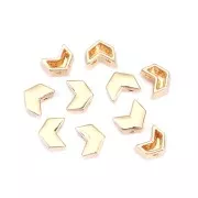 6.5x8mm Zamac Chevron-shaped bead - Gold Tone x1