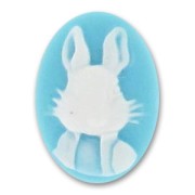 Acrylic cameo Rabbit 25x18mm Aquamarine x1|raw }}