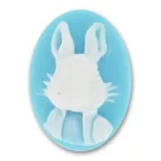 Acrylic cameo Rabbit 25x18mm Aquamarine x1