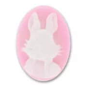 Acrylic cameo Rabbit 25x18mm Light Rose x1