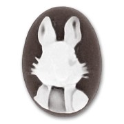 Acrylic cameo Rabbit 25x18mm Black x1|raw }}