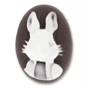 Acrylic cameo Rabbit 25x18mm Black x1