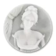 Acrylic cameo 31mm Grey x1