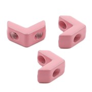 6x8mm Zamac small chevron-shaped bead - Antique Pink x1