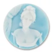 Acrylic cameo 31mm Aquamarine x1