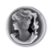 Acrylic cameo 12mm Black x1
