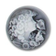 Acrylic cameo 26mm Black x1